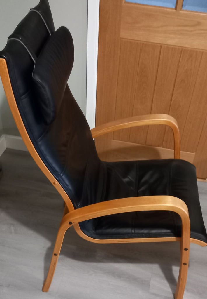 image for LEATHER SCANDINAVIAN STYLE ARMCHAIR FROM HATFIELDS