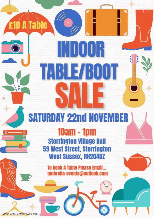 Indoor Table/Boot Sale
