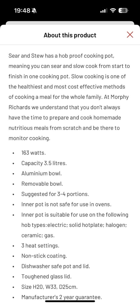 Morphy Richard’s 3.5L Slow Cooker