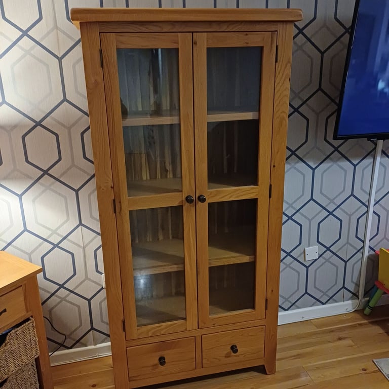image for Soild oak display cabinet 