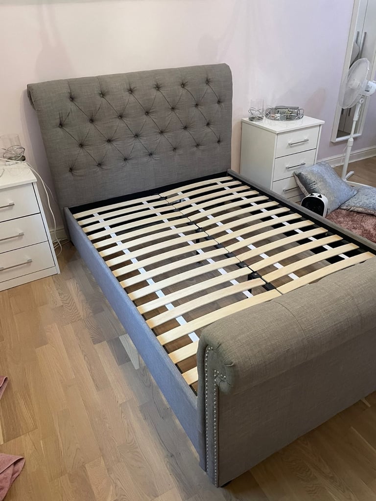Next Grey Wool Blend  Westcott Double Bed Frame