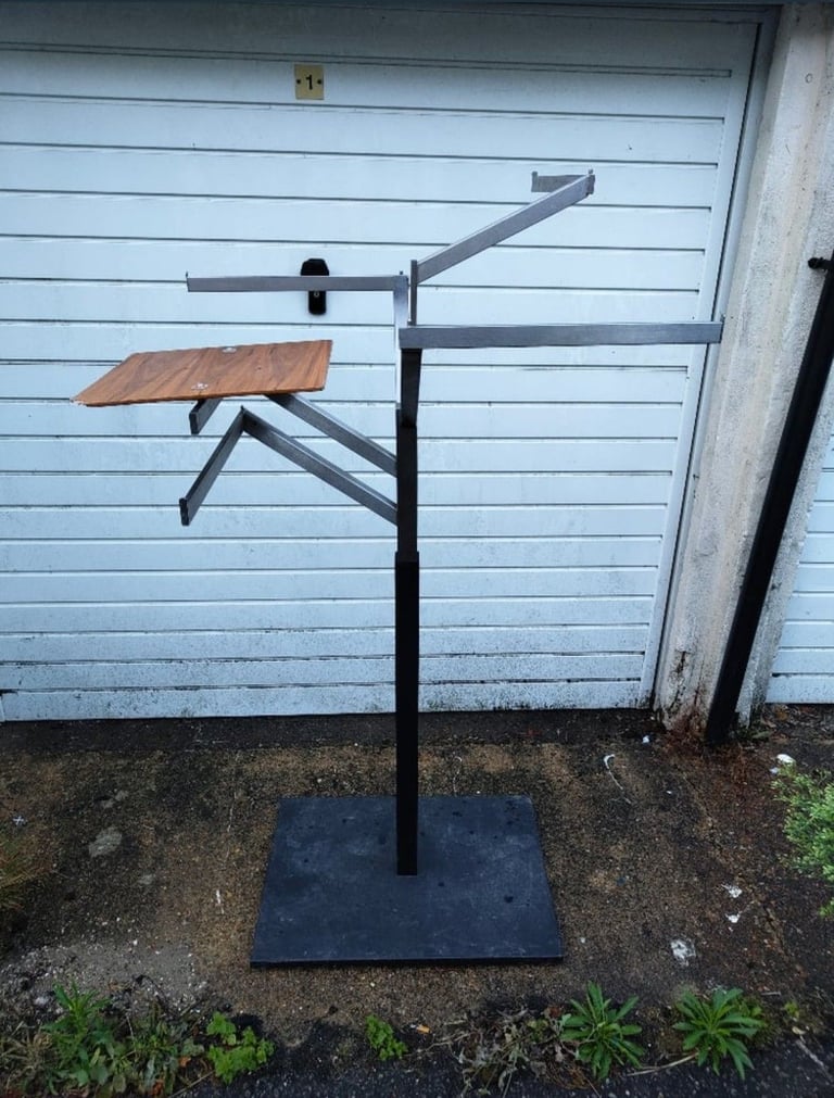image for Very Large multiarm shop retail display clothes rail gondola with Wood Shelf