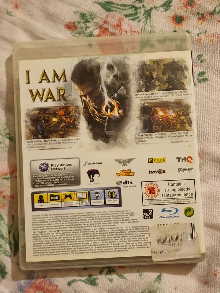 Warhammer 40K Space Marine - PS3 Game Complete With Manual 