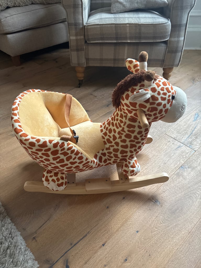Sit on/rise on rocking giraffe for ages 1-4. 