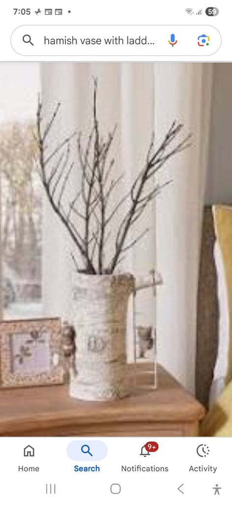 NEXT HAMISH THE HIGHLAND COW LARGE VASE HOLDER WITH GLASS VASE INSIDE 