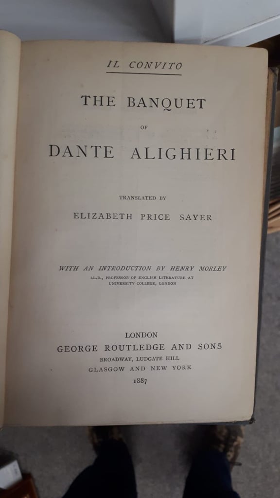 Il Convito The Banquet of Dante Alighieri, 1st Edition Rare Antique Old Book 1887