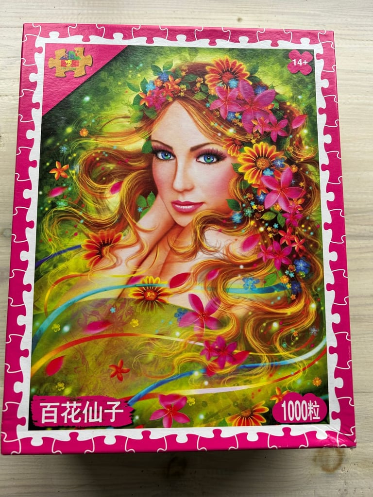 image for 1000 Piece Fantasy Girl & Flowers Jigsaw Puzzle + Full Size Poster 70 x 50 - NEW - CAN POST