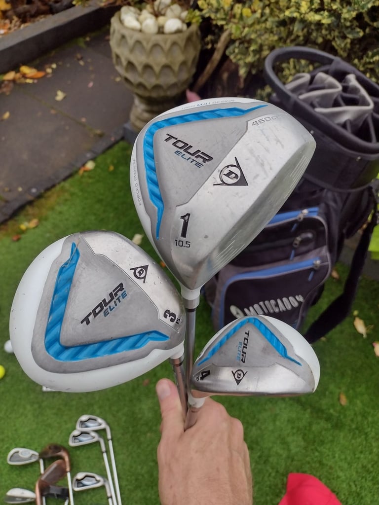 VGC FULL SET MEN'S DUNLOP TOUR ELITE MIX GOLF CLUBS + MOTOCADDY GOLF BAG + FREE EXTRAS 