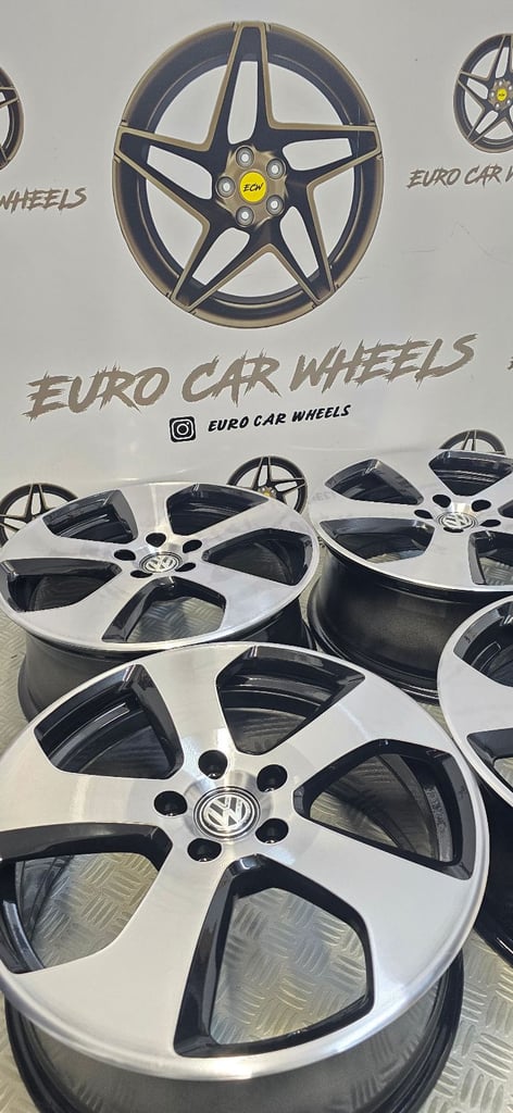 GENUINE VOLKSWAGEN 18" GOLF GTI AUSTIN ALLOY WHEELS 5x112 DIAMOND CUT 5G0-601-025-BDZZ