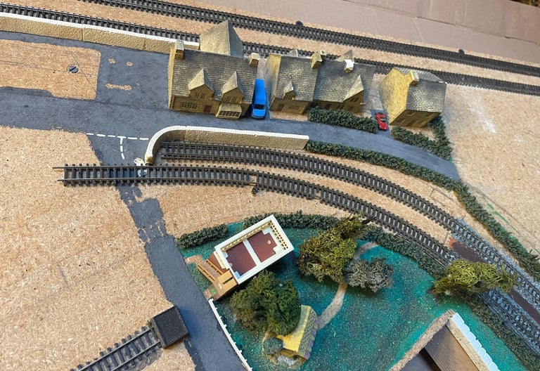 N Gauge model railway baseboard and scenery