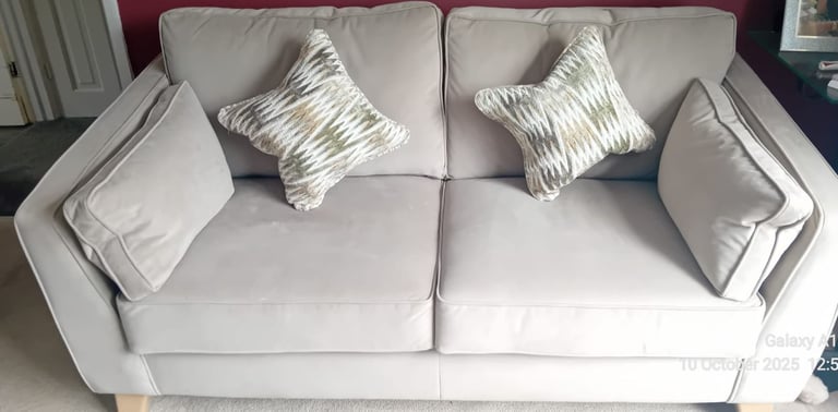 image for 2 Seater Cream Sofa - Gerald Shotton Furnishings 