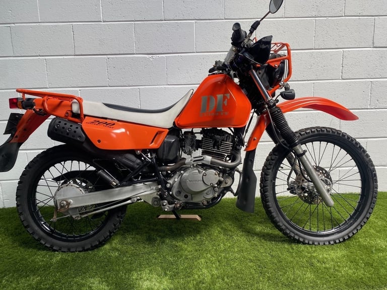 1998 JDM Suzuki DF200E enduro with large rack and headlight guard