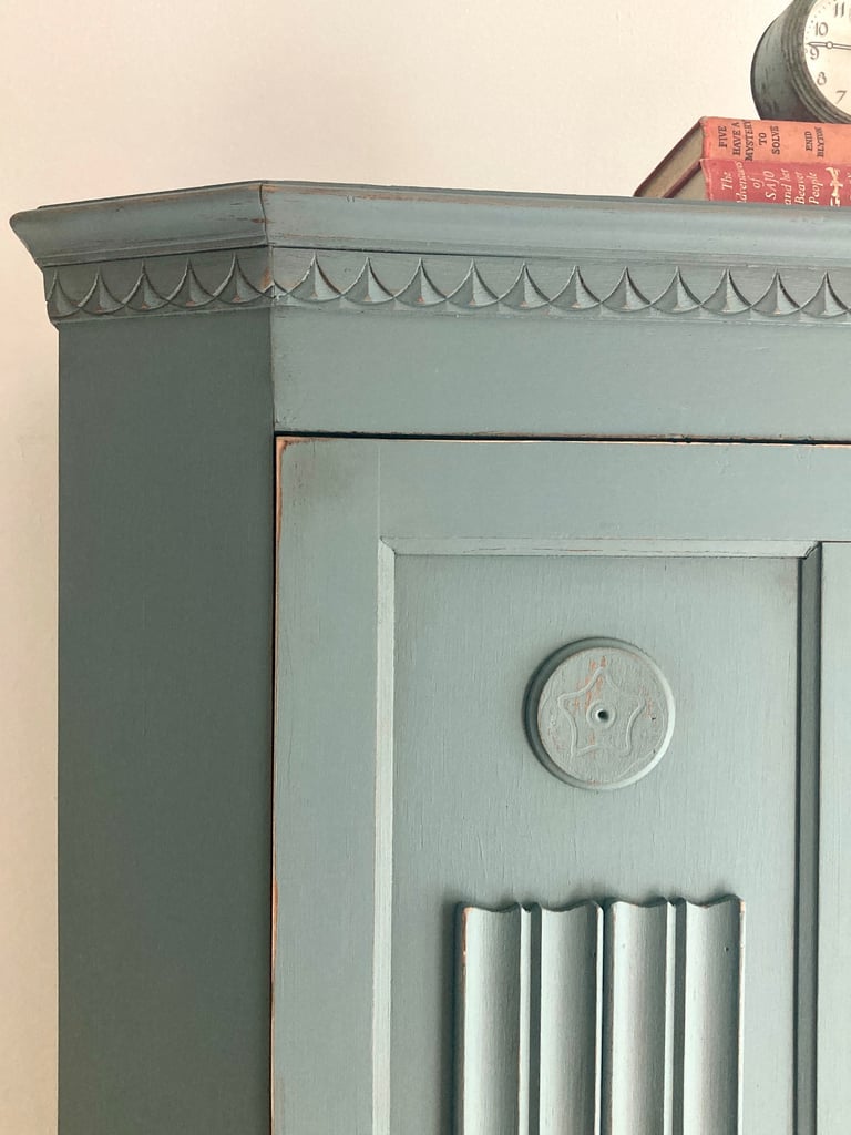 Vintage Hand Painted Shabby Chic Wardrobe Hall Cupboard FREE DELIVERY