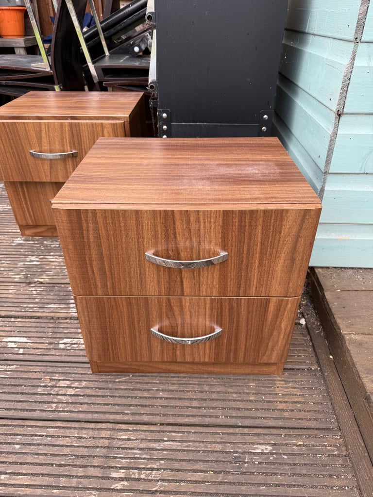 image for Twin drawer bed side table