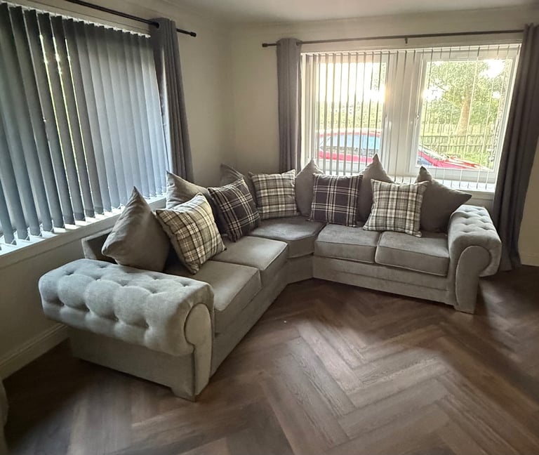 Brand New Unused Grey Corner Sofa and Armchair 