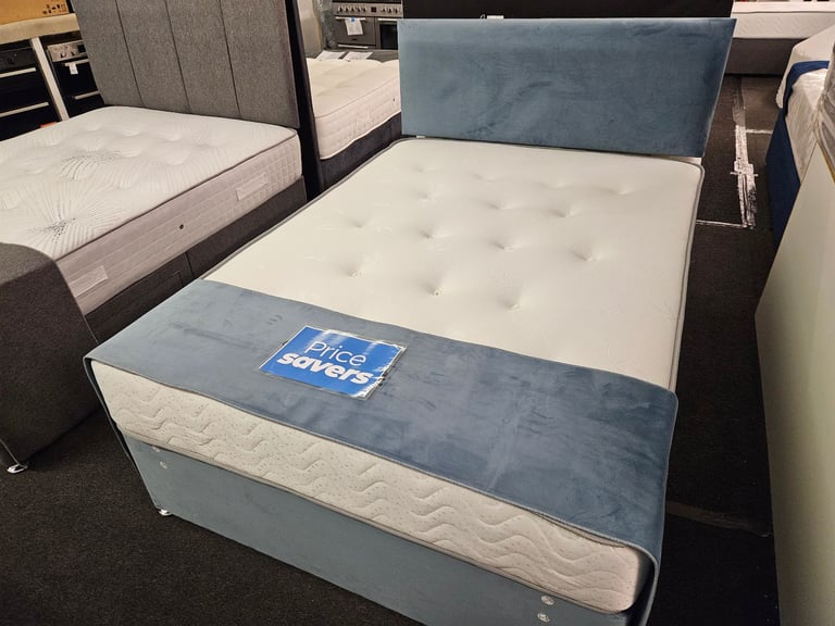 4ft6 Double Non-Storage Divan Base & Headboard With Mattress 