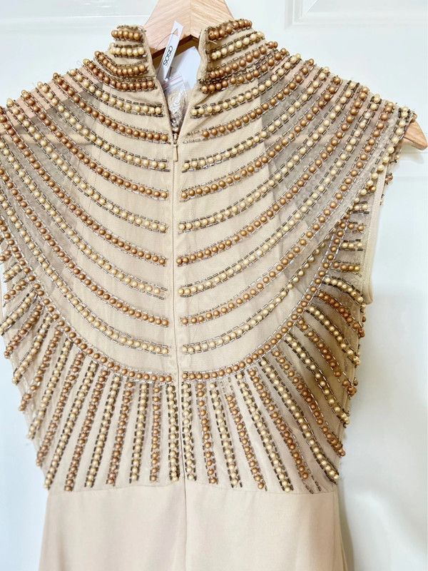 Asos Design Bridesmaid linear embellished bodice maxi dress with wrap skirt, RRP £85