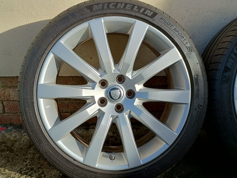 19" JAGUAR XF ALLOYS 5x108 WHEELS TYRES XE XJ XK FORD VOLVO