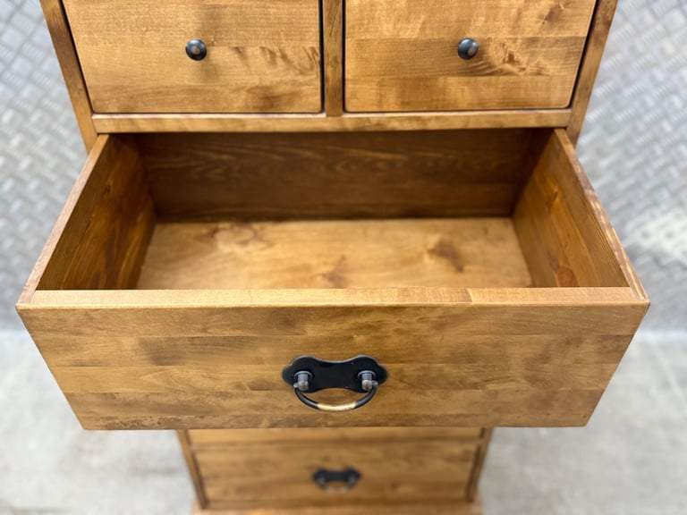 Laura Ashley Garrat Tallboy chest of drawers honey finish 