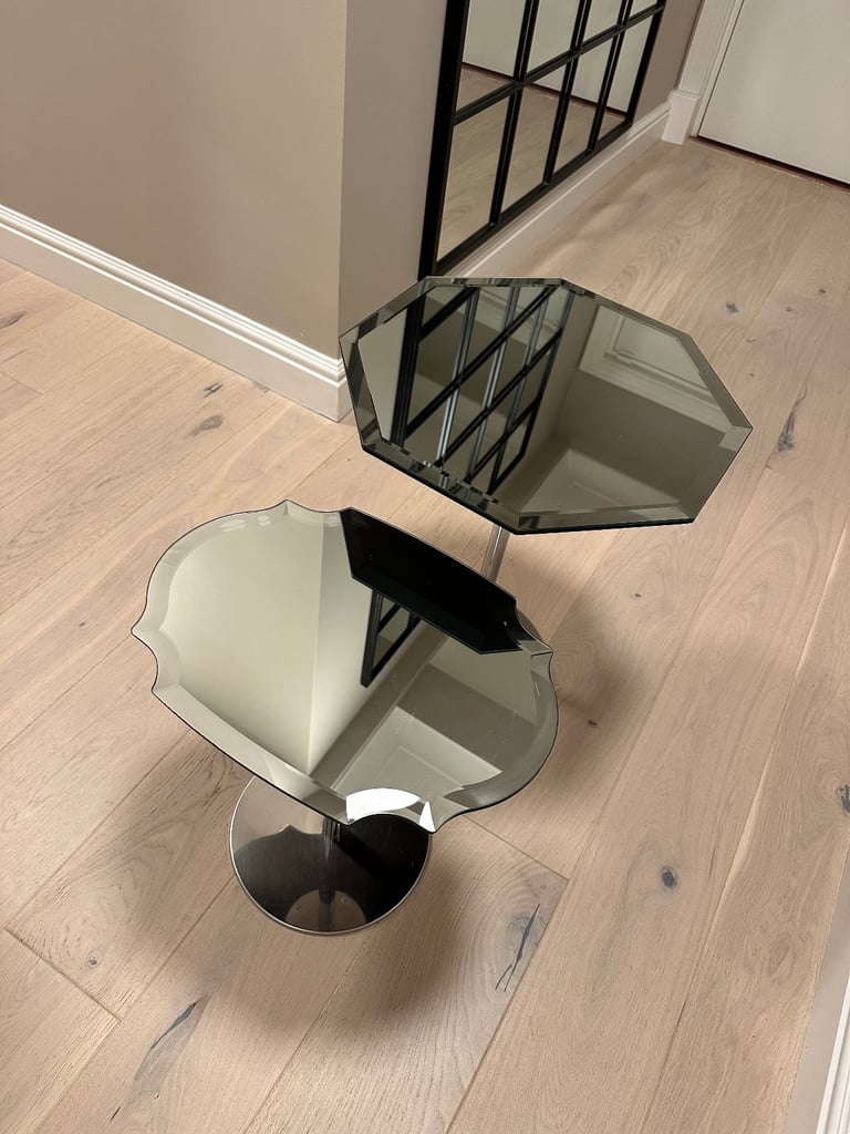 Natuzzi Italian Glass Side Tables - Set of 4