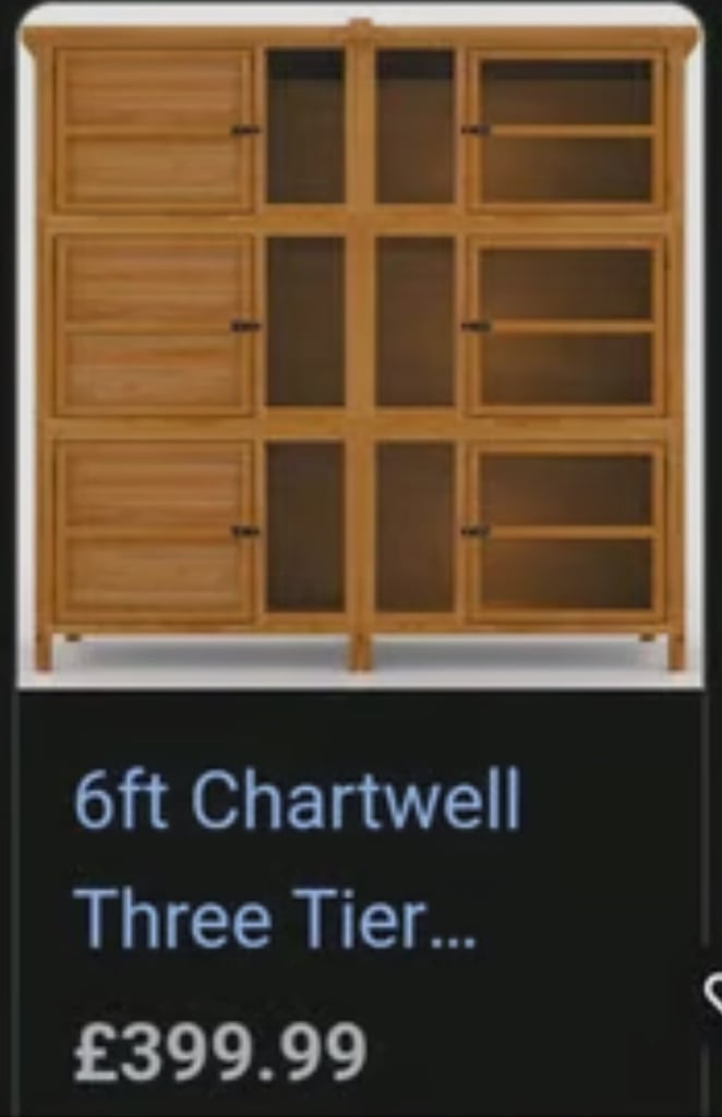 Chartwell 6 Foot Triple 3 Tier Rabbit/Guinea Pig Hutch