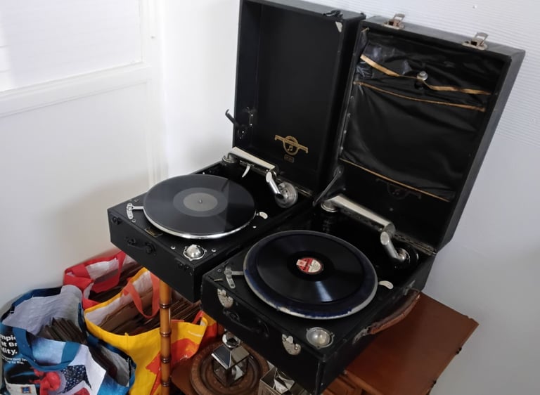 image for Colombia gramophone/grafonola player + 78s vynal,no dispatch,viewing Gateshead 