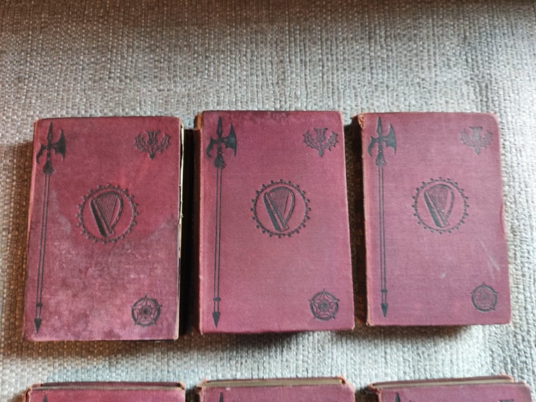 6 x Antique Books, 1876, Poetic Works Of Sir Walter Scott - Hardback, Handy Ed