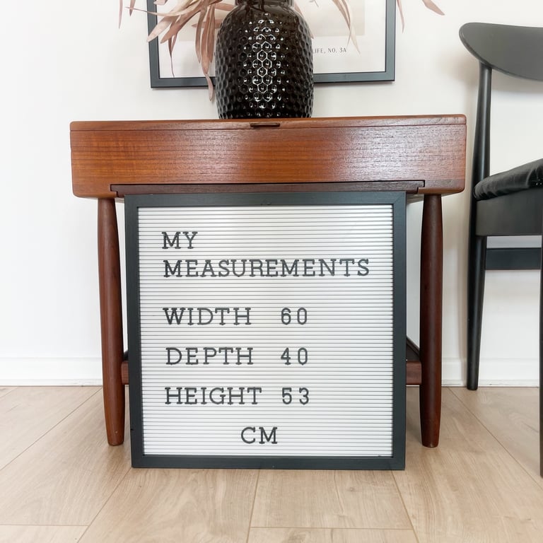 Mid century Danish teak sewing table / side table by FDB Moebler