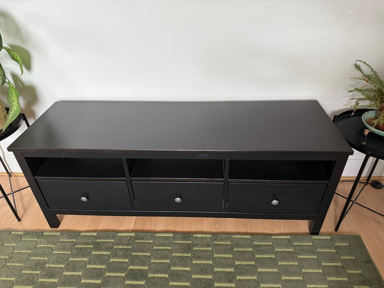 image for IKEA Hemnes TV Bench, Black-Brown, 148X47X57cm, Fully Assembled, Good Condition