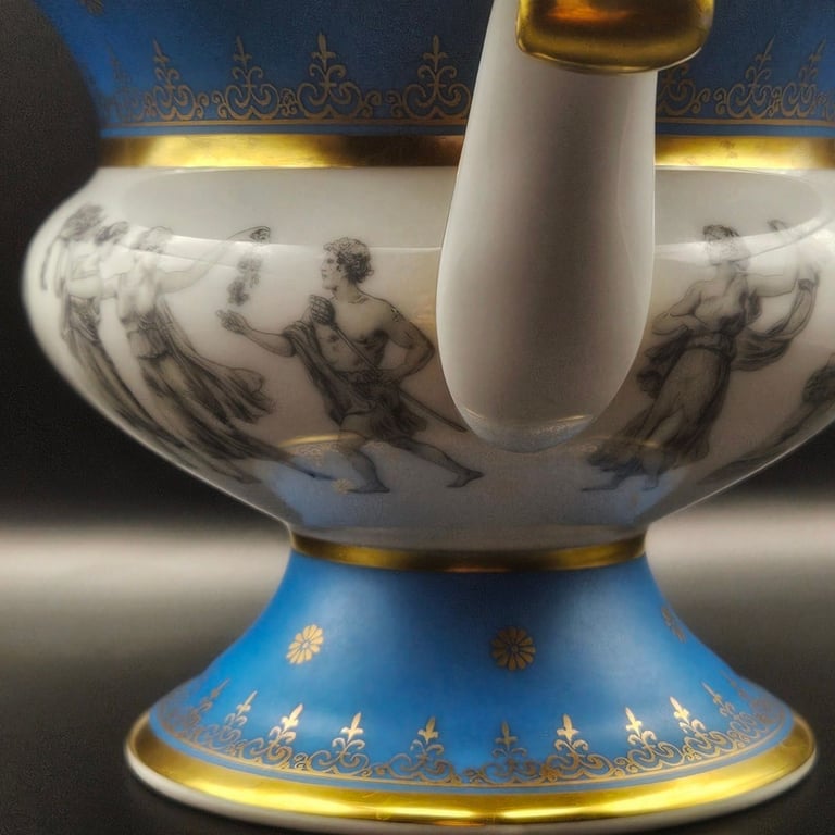 Bavarian German Vintage Eared Porcelain Bowl by Rudolf Wachter (1950s-1970s)