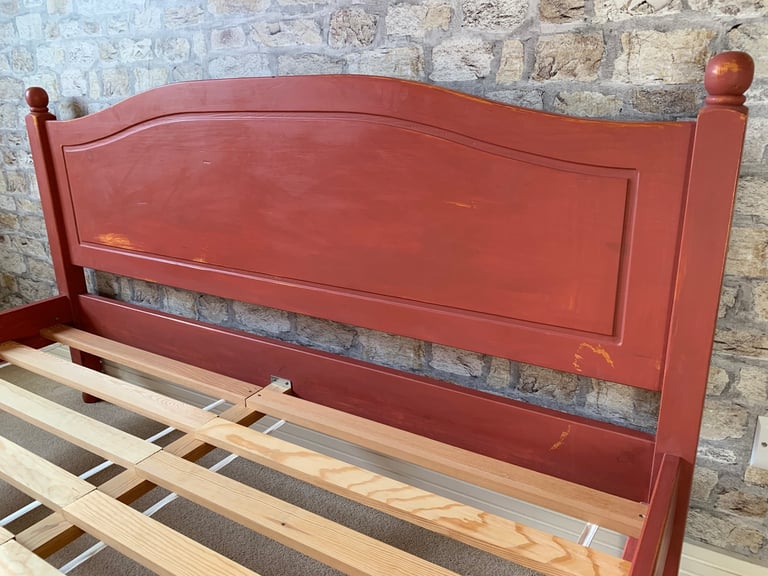 Shabby chic style bed frame – king size, solid pine wood