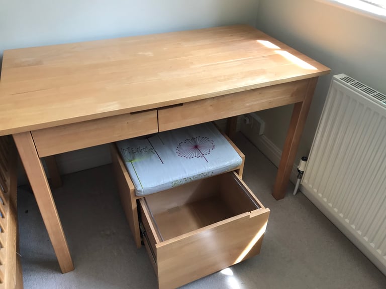 Desk with storage stool 
