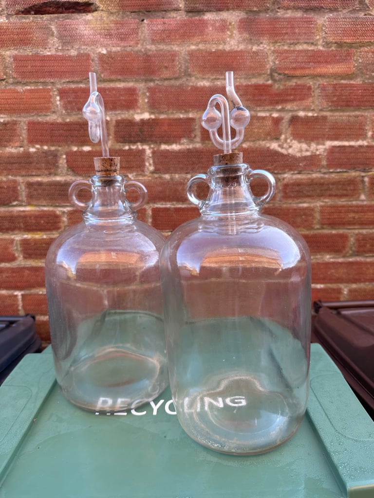 X2 Demijohn Glass Bottles 
