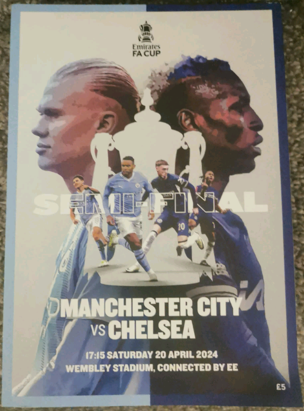 Man City vs Chelsea FA Cup Semi-Final Football Programme Wembley 2024