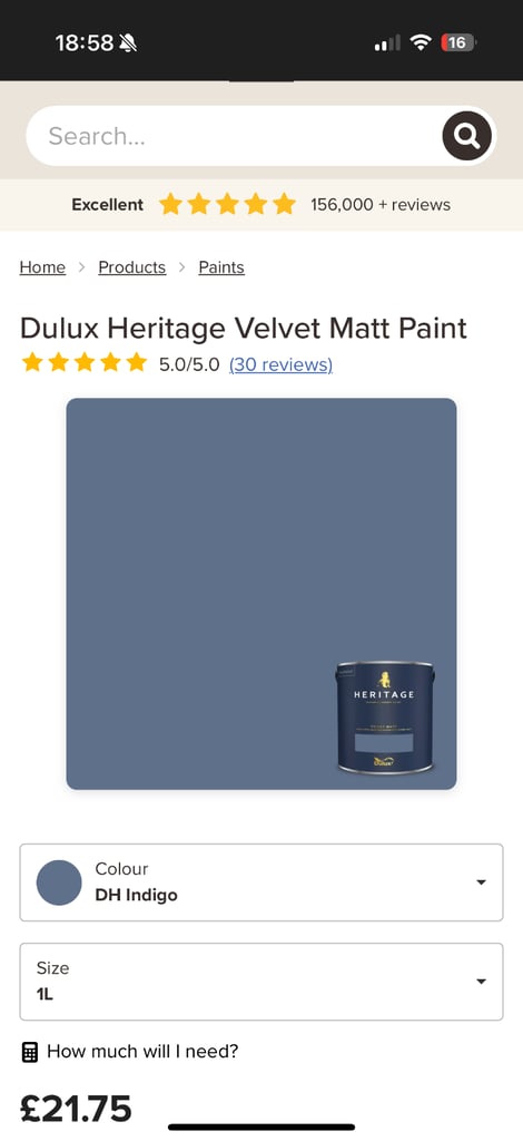 Valspar Premium custom colour MATT