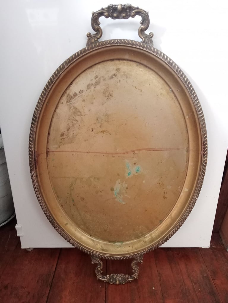 1885/6 large silver plate tray antique tray Victorian tray