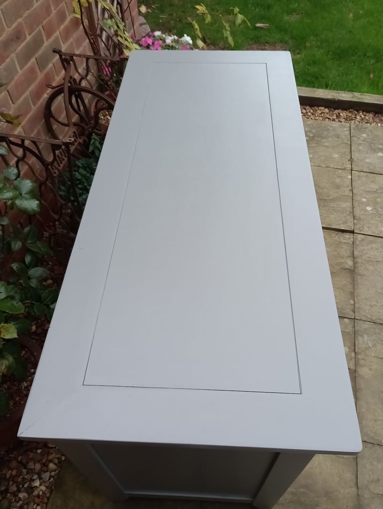 Oak Sideboard Cupboard Drawer Hamilton Grey Large Refurbished 