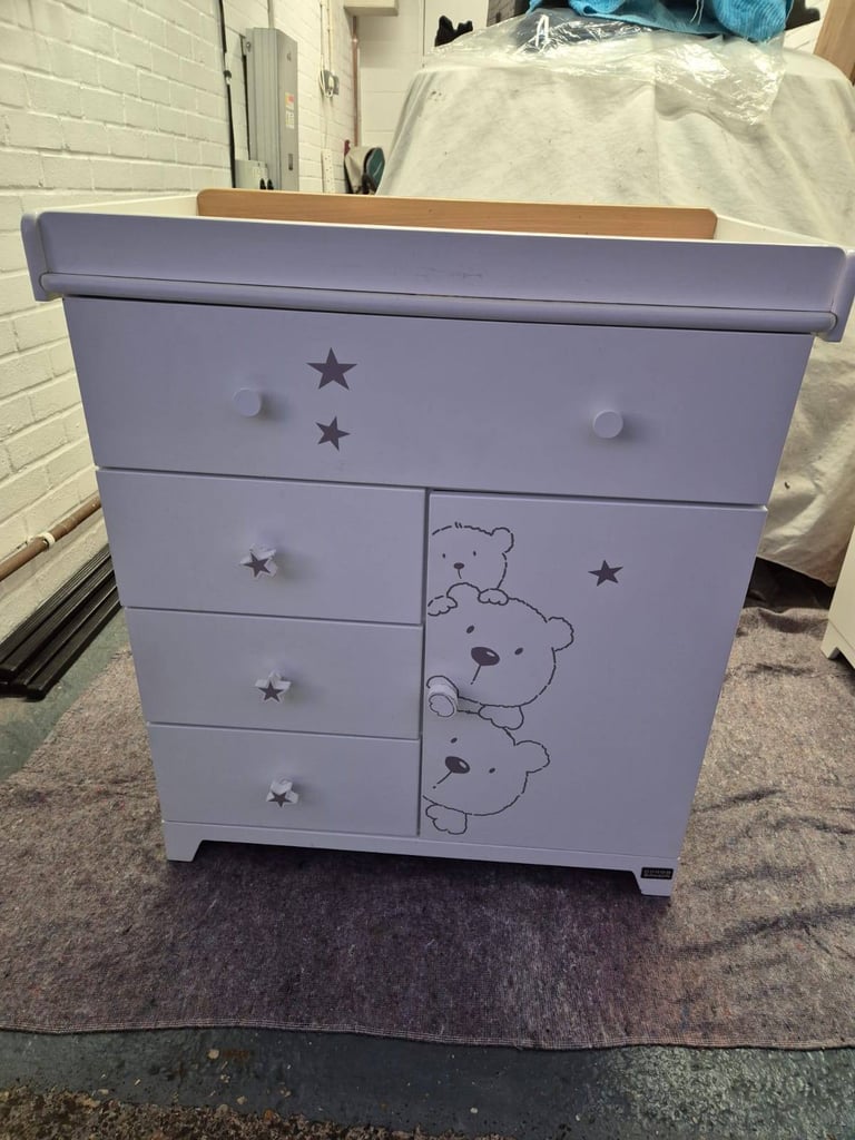 Tutti bambini wardrobe, changer, toy box and shelfd shelf