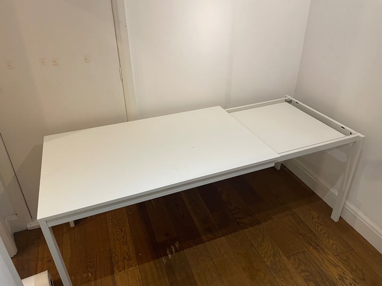 white VIHALS IKEA extendable dining table/office table/ extending table/ kitchen table