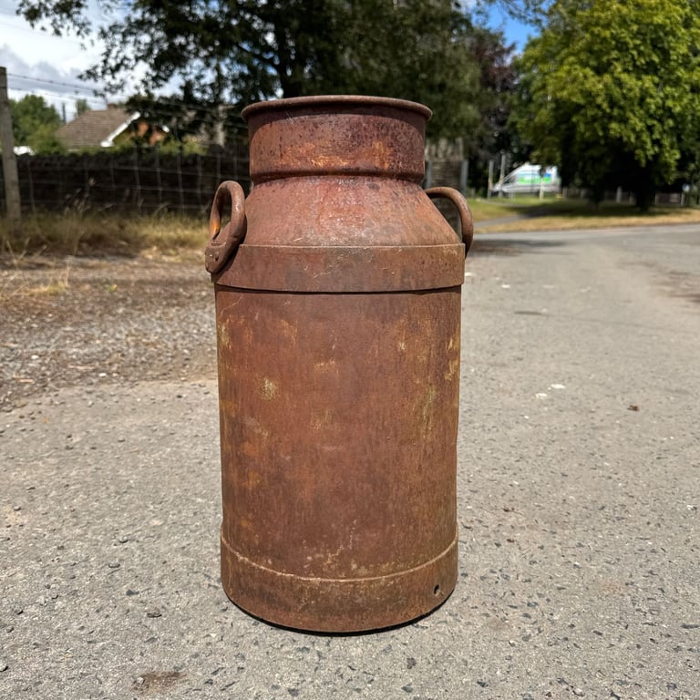 Antique Steel Milk Churn Rustic Planter Pot Wedding Prop Garden Farm