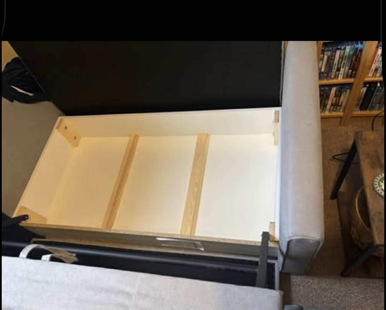 Honeypot Sofa bed - 2 Seater Sofa Bed with Storage - Grey Fabric Couch with Pull Out Double Sofabed