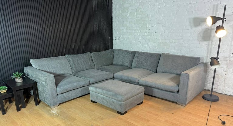 New Stock! HIGH STREET BRAND Large Sofology Corner Sofa with Footstool