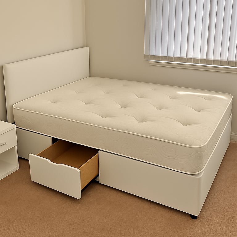 Divan Bed with Headboard and Storage Designed for Luxurious Sleeping Experience
