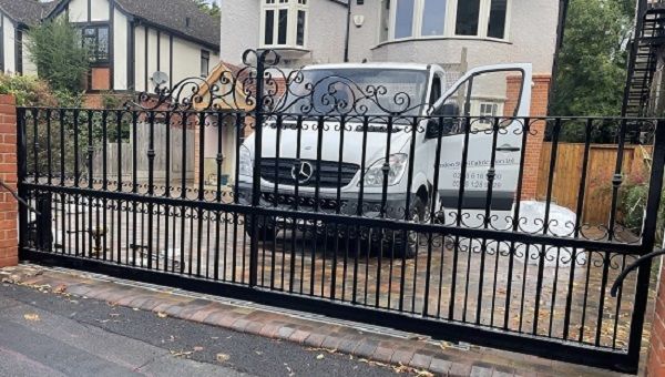 Driveway sliding steel gates
