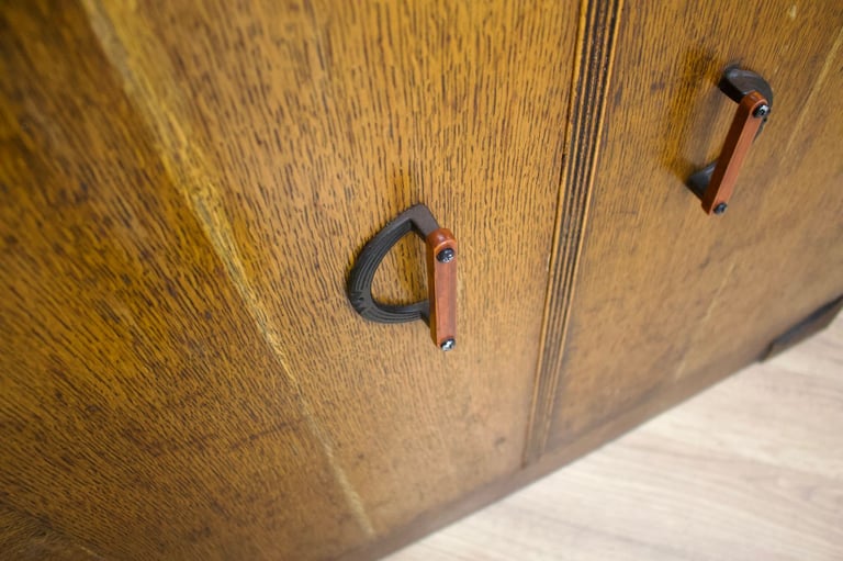 vintage art deco 1940s oak sideboard