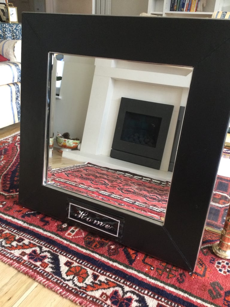 image for SPARKLING LARGE WALL MIRROR WITH DIAMANTÉ “ HOME” ON FRONT