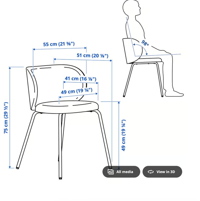 Set of 4 IKEA Upholstered Dining Chairs