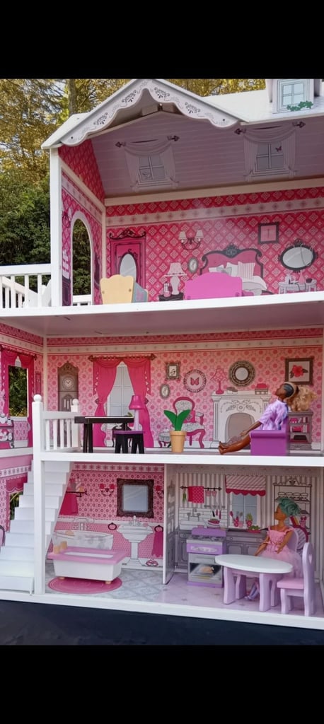 Dolls House with Stairs. Also Furniture And Toys. In Good Condition