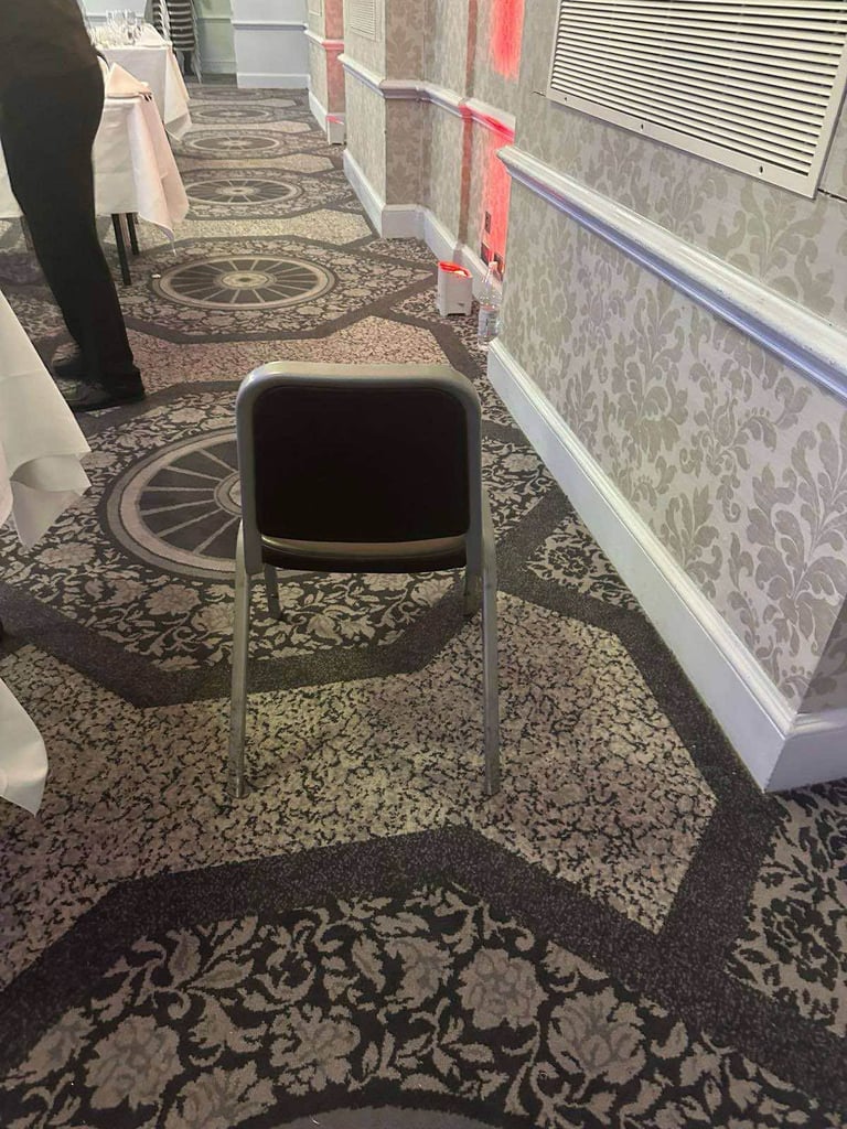 Stackable Banquet Chairs – Black Vinyl Seat, Grey Metal Frame – Durable & Affordable Seating