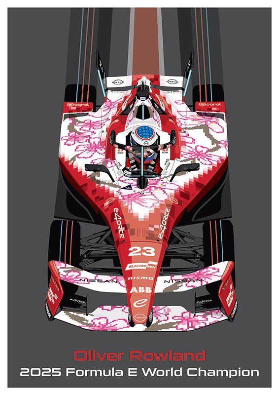 image for Oliver Rowland - Formula E World Champion - A3 Artwork